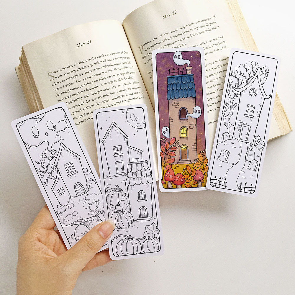 Spooky Coloring Bookmarks
