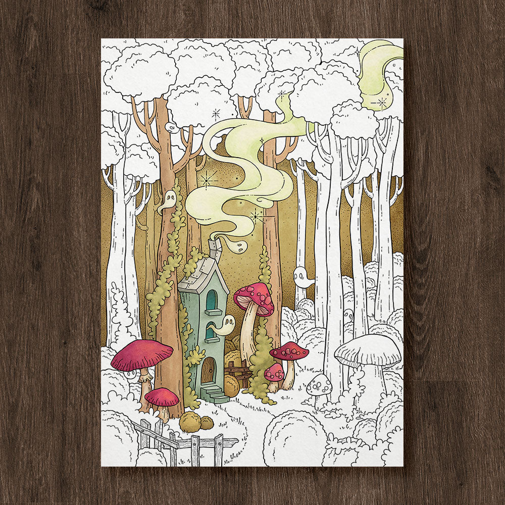Spooky Towns - Set of 5 Coloring Pages