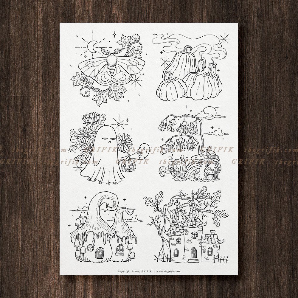 Spooky Wreaths Coloring Pages