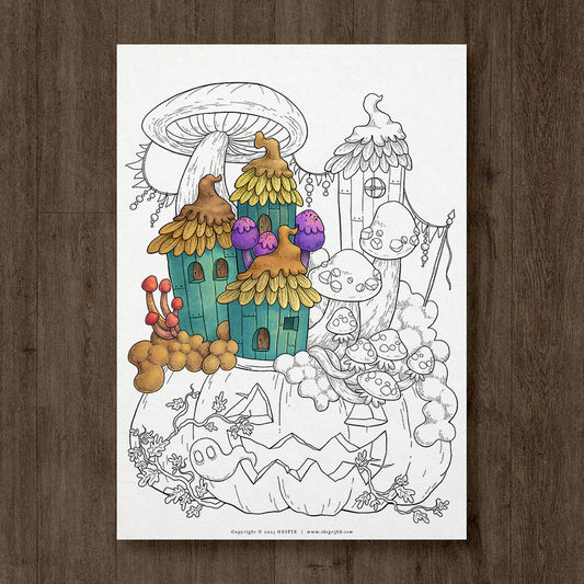 Spooky Town Coloring Page