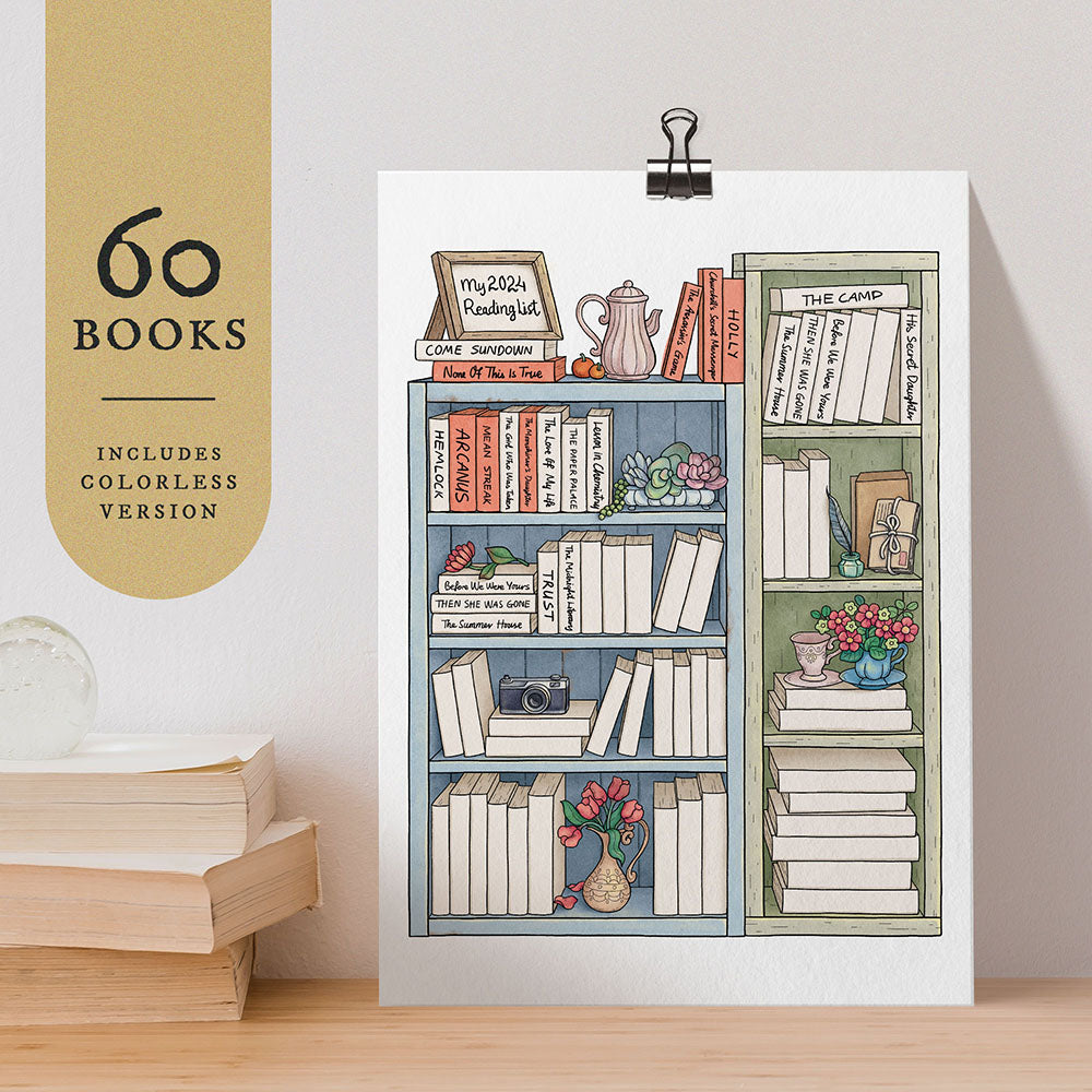 Printable Reading Tracker, 60 Books to Read