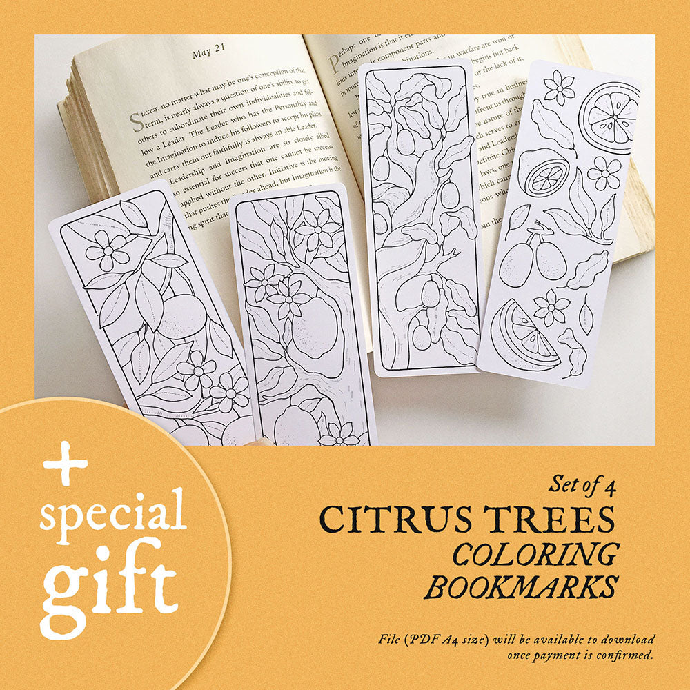 CITRUS TREES - Combo of 3 Coloring Pages