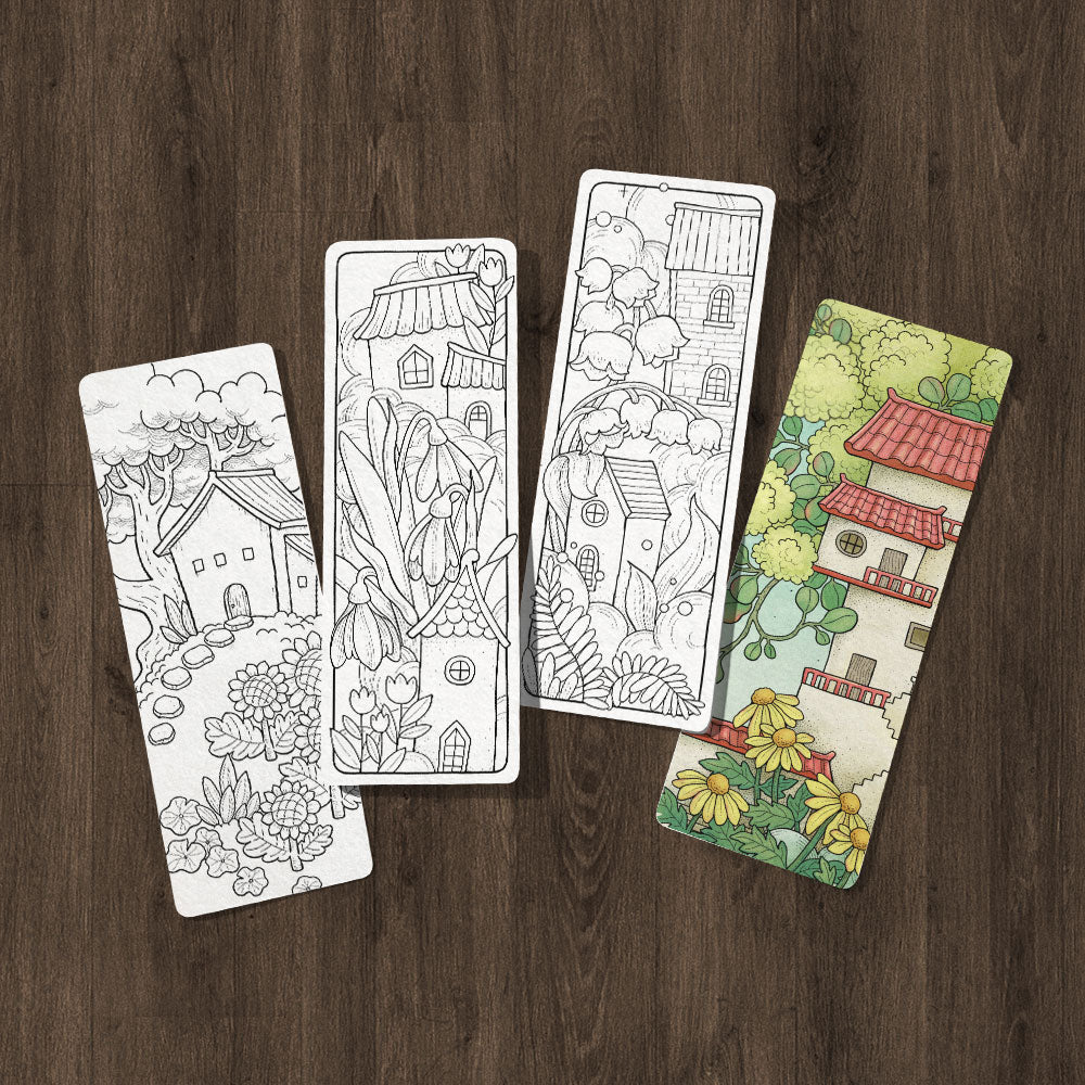 FLYING TOWN 1 Coloring Bookmarks