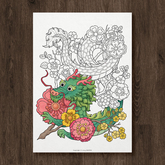 Lunar New Year Dragon Coloring Page