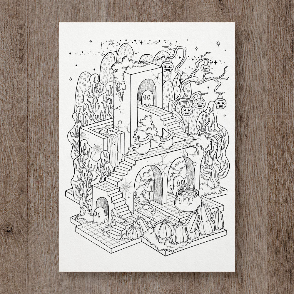 Spooky Castle 02 Coloring Page