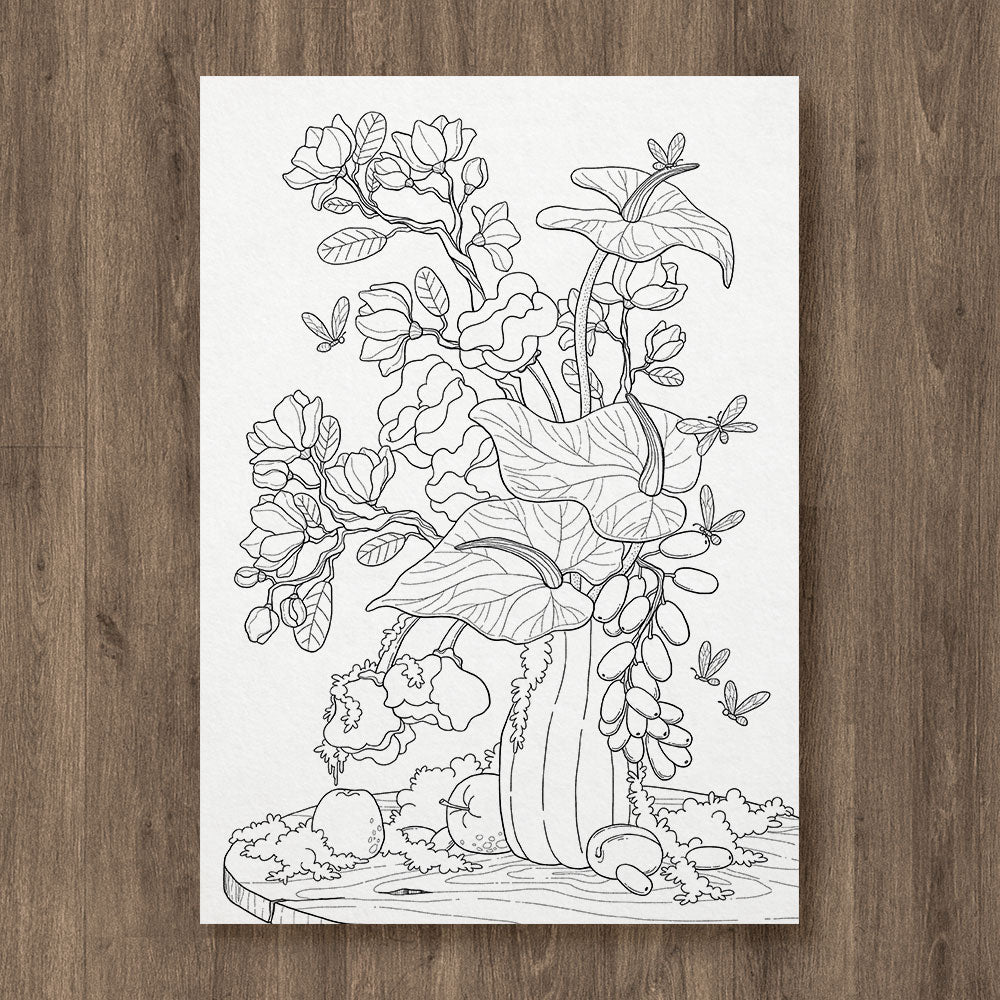 Flower Vase 01 Coloring Page
