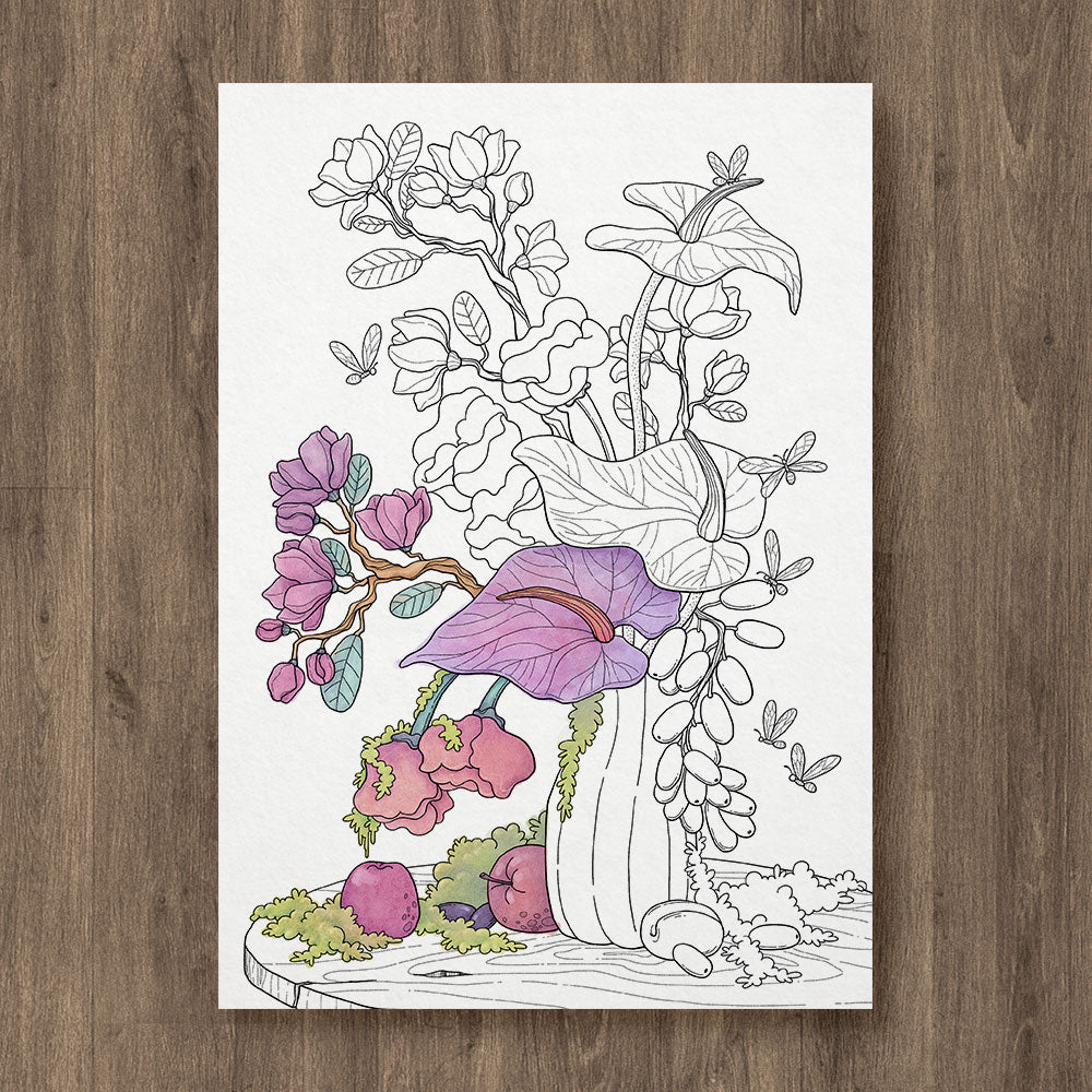Flower Vase 01 Coloring Page