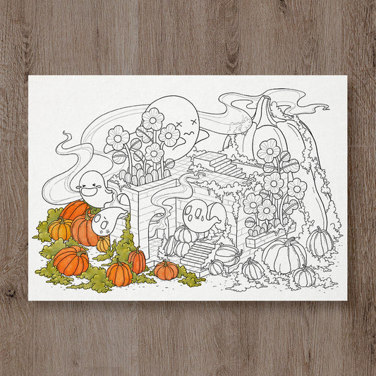 A Spooky Scene Coloring Page