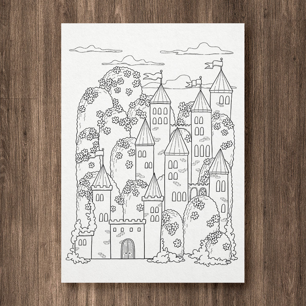 Spring Castle 01 Coloring Page